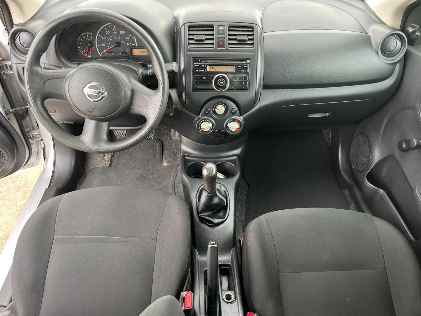 2014 SILVER /black Nissan Versa 1.6 S 5M (3N1CN7AP3EL) with an 1.6L L4 DOHC 16V engine, 5-Speed Manual transmission, located at 14700 Tomball Parkway 249, Houston, TX, 77086, (281) 444-2200, 29.928619, -95.504074 - Photo #10